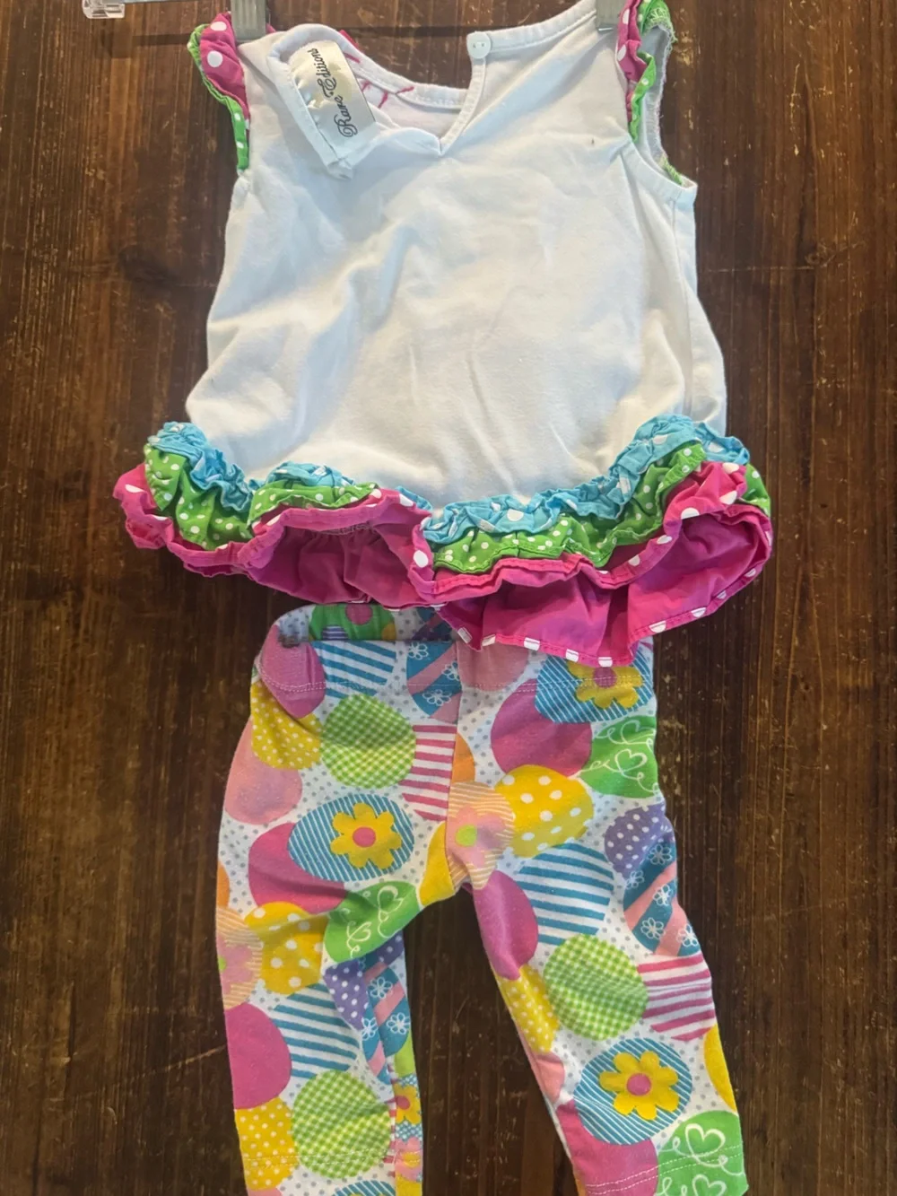 Rare Editions Ruffle Diaper Cover - Pink, Green & Blue